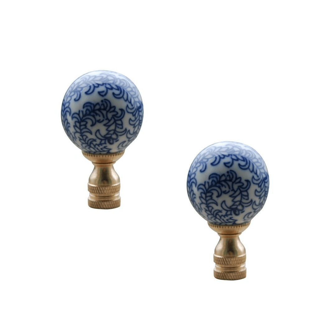 blue and white floral lamps