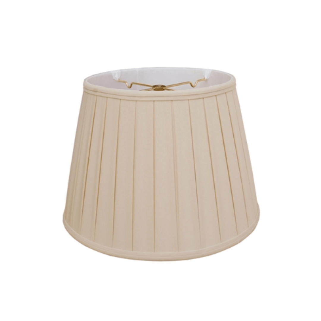 EE lamp shade 10 x 14 x 10" (Washer 5/8" Recess) Anna (Faux Silk) Sand Euro Style Pleated Lampshade