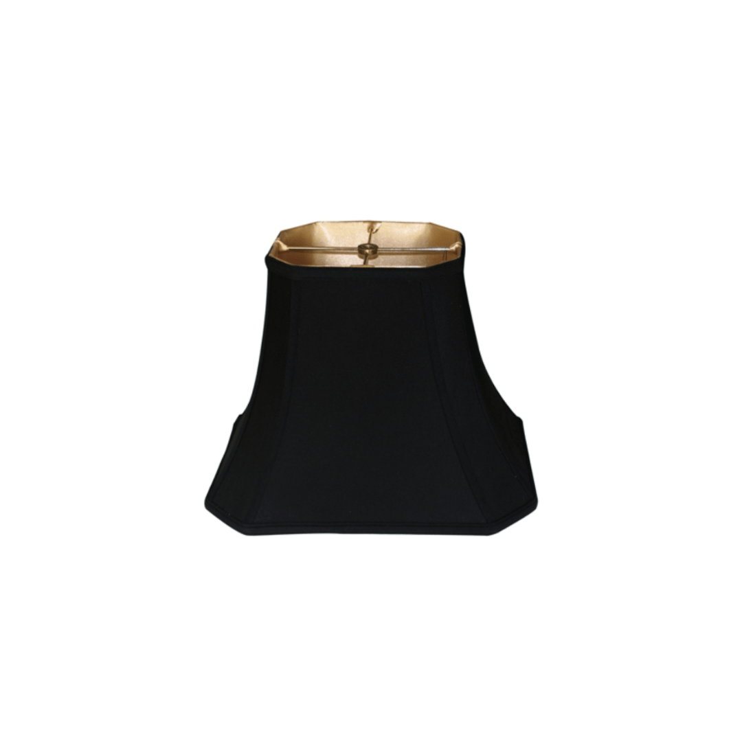 EE lamp shade Black Gold Lining Anna (Faux Silk) Cut Corner Rectangle Bell Lamp Shade