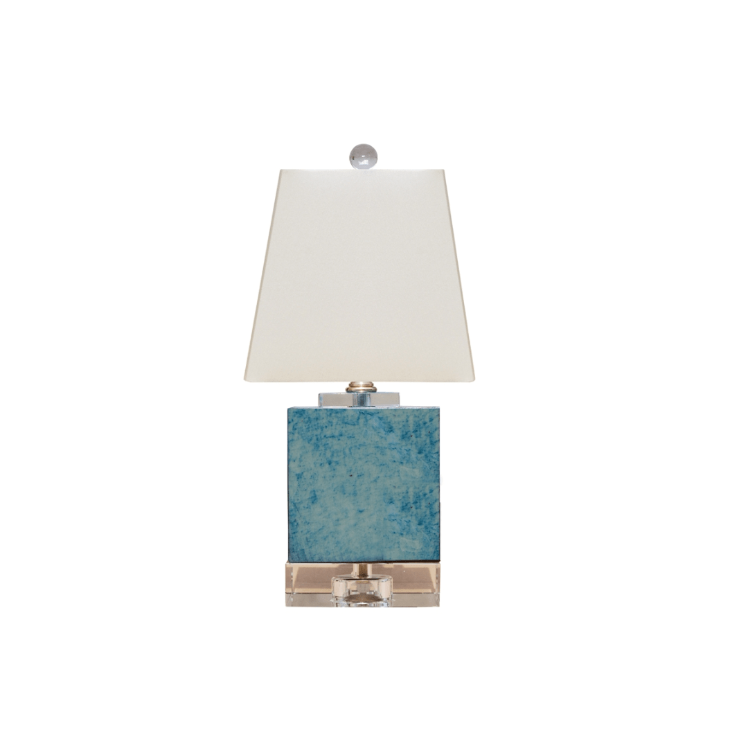 EE Mini Lamps Blue Jade with Crystal Base Mini Table Lamp