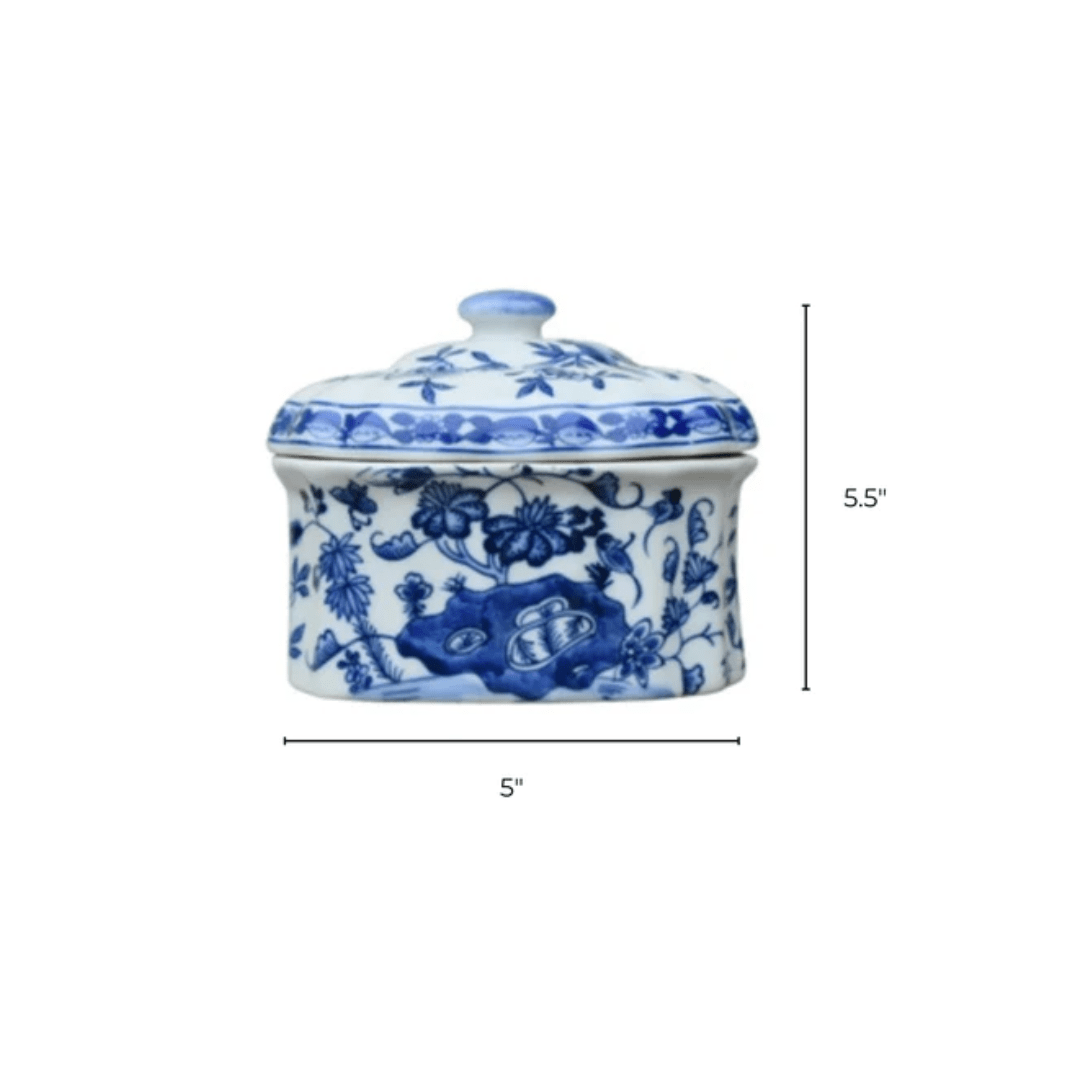 EE porcelain jar Blue & White Porcelain Oval Jar