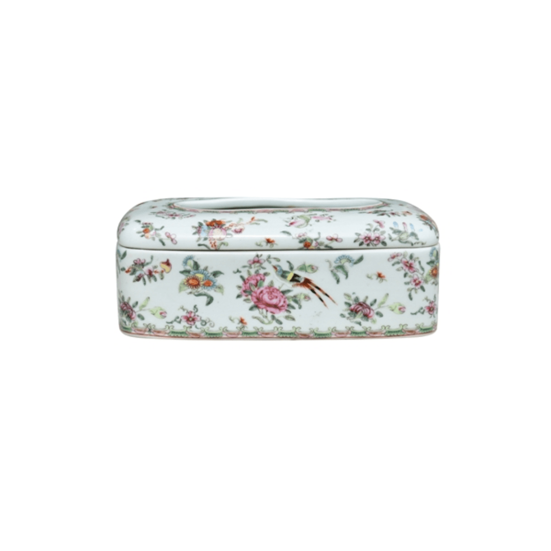 EE Tissue Box Enchanted Rose Canton Tissue Holder - Elegant Bathroom Accessory