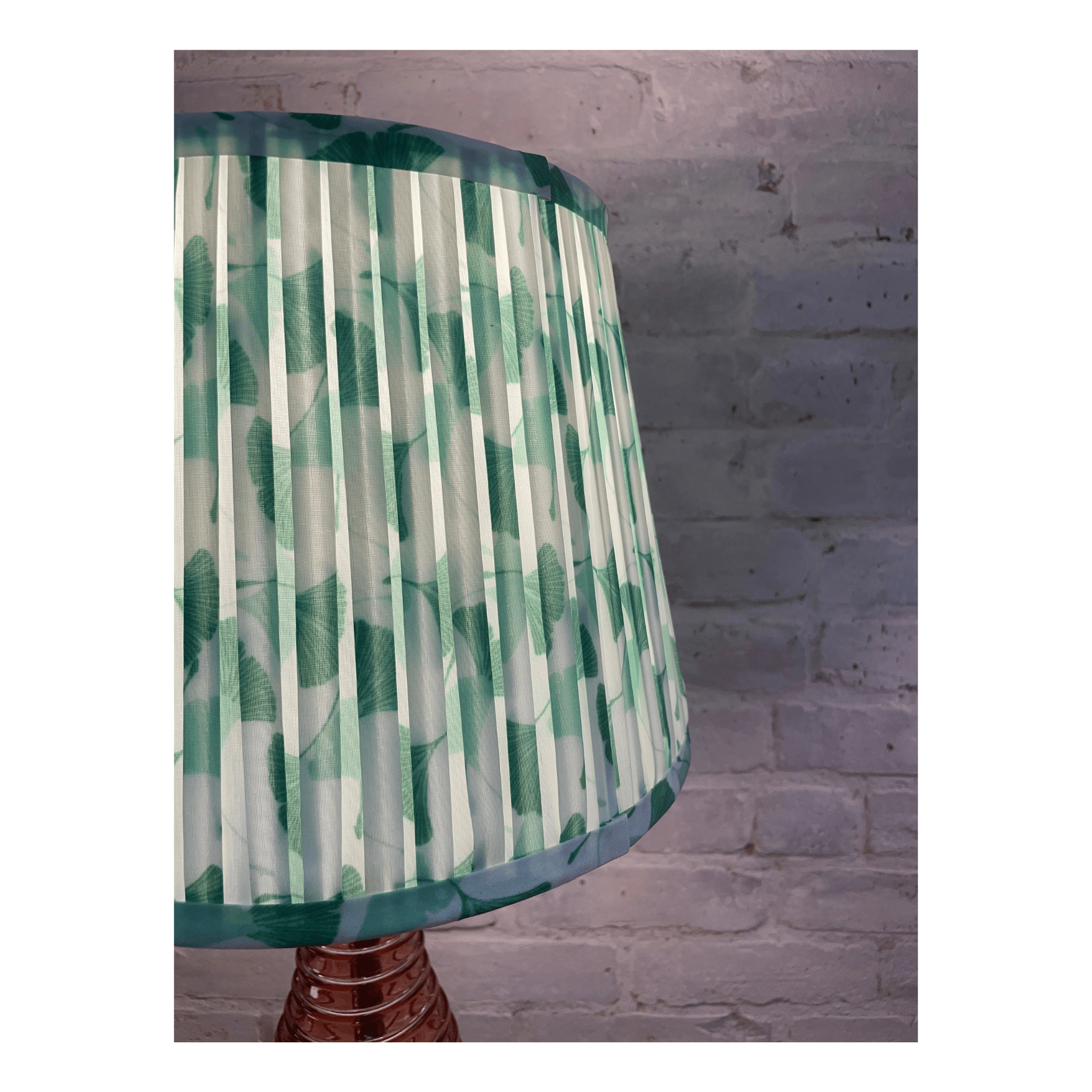 LAMP SHADE SOLUTION lampshade Modern Softback Euro Green Leaves Pleated Lampshade - Size: 8 x 11 x 8.5'' (Lamp Not Included)