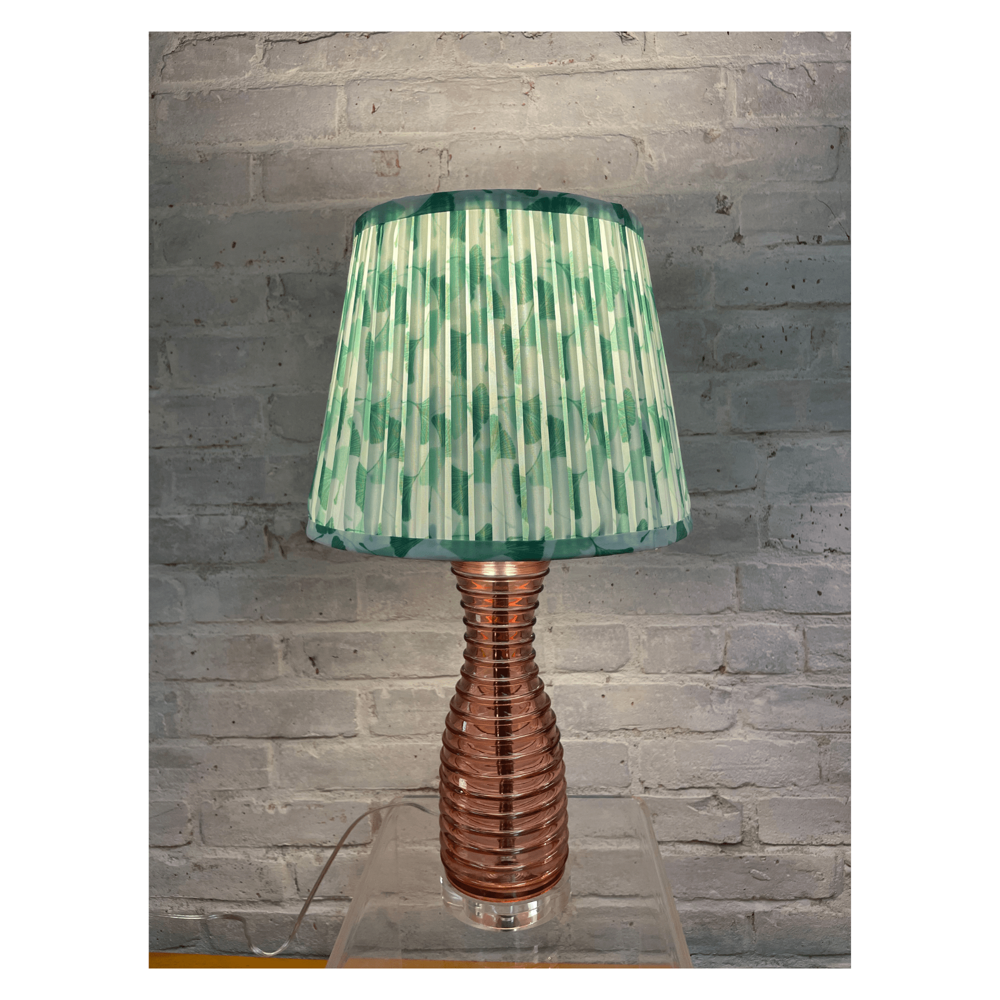 LAMP SHADE SOLUTION lampshade Modern Softback Euro Green Leaves Pleated Lampshade - Size: 8 x 11 x 8.5'' (Lamp Not Included)