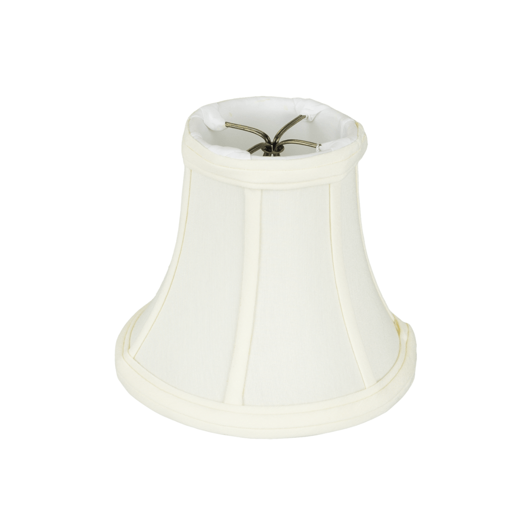 ML lamp shade 3 x 4 x 4"  (Cross Clip) / Cream Anna (Faux Silk) Chandelier Bell Soft Lining Lamp Shade