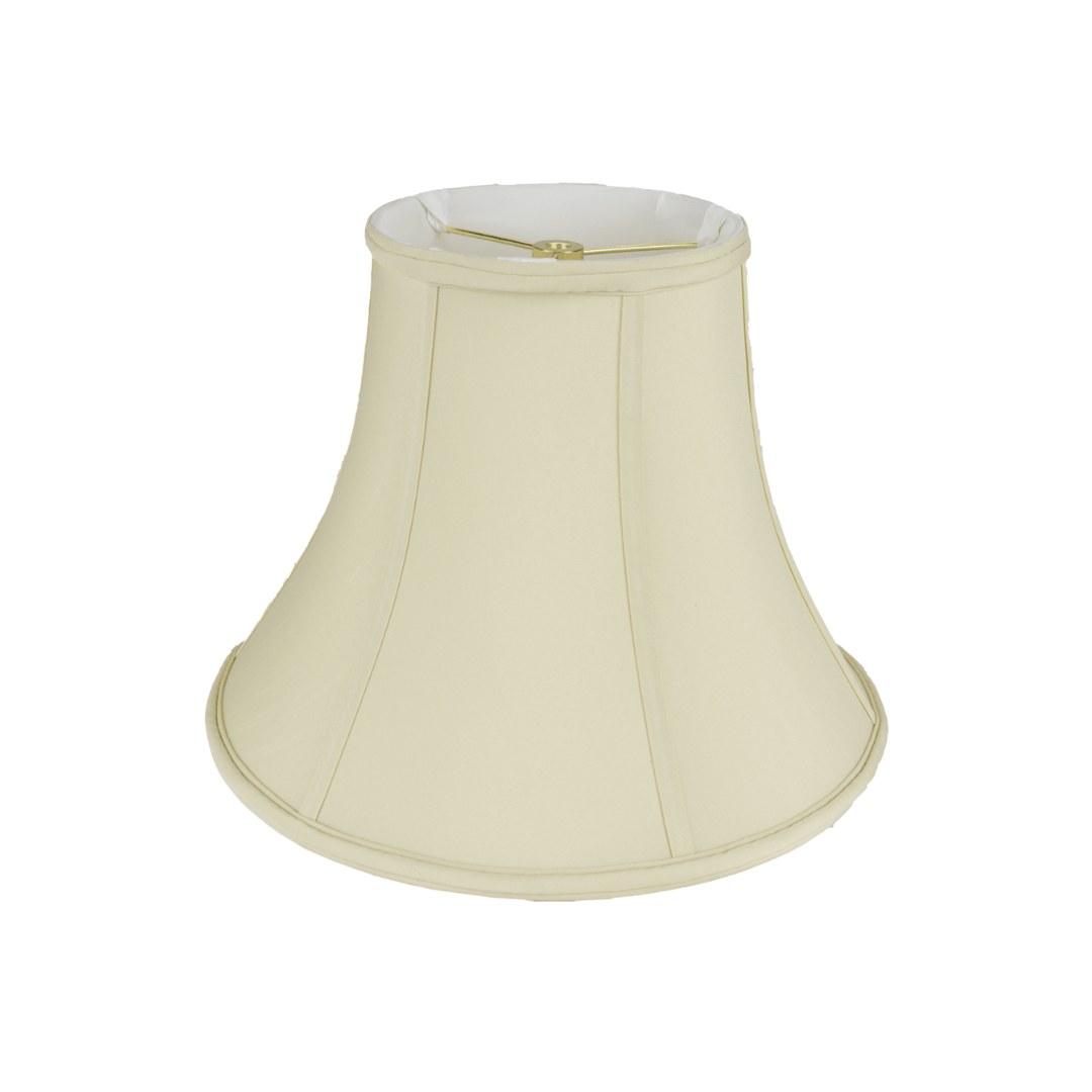 ML lamp shade 4 x 8 x 6.5'' / Beige Shantung Silk Softback Bell with Piping Lamp Shade