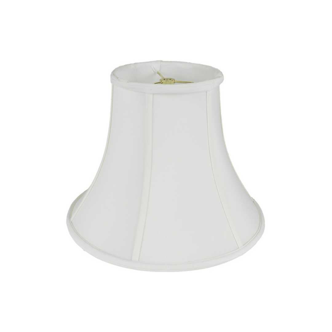 ML lamp shade 4 x 8 x 6.5'' / White Shantung Silk Softback Bell with Piping Lamp Shade