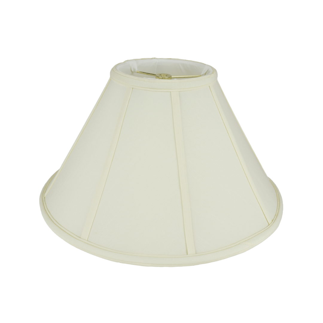 ML lamp shade 6 x 16 x 10'' / Eggshell Shantung Stretch Coolie with Piping Lamp Shade