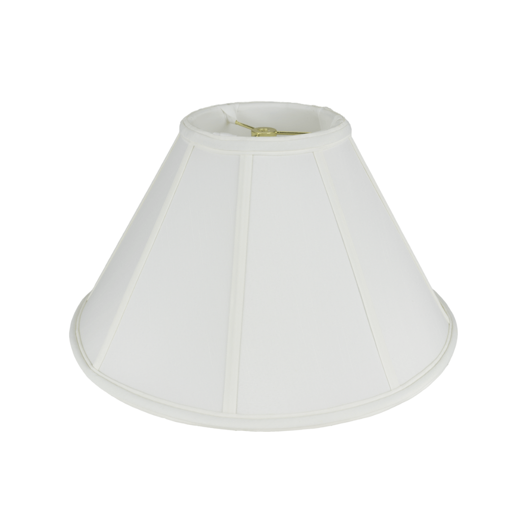 ML lamp shade 6 x 16 x 10'' / White Shantung Stretch Coolie with Piping Lamp Shade