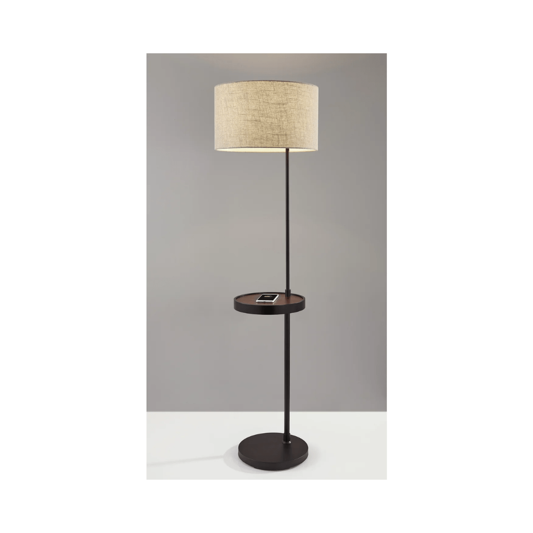 Adesso floor lamp Adesso Oliver Charge Shelf Floor Lamp
