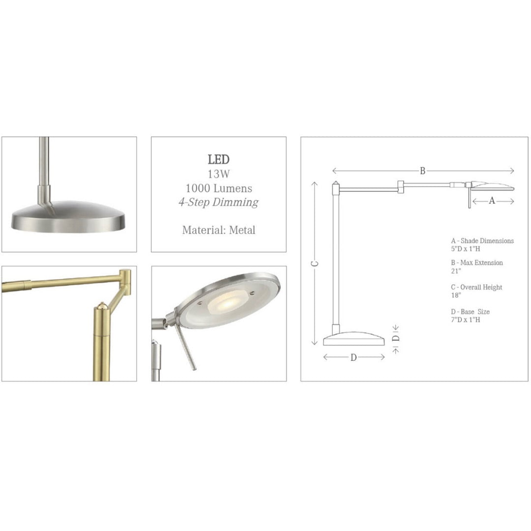 Arnsberg Lighting Dessau Turbo Swing-Arm Table Lamp in Bronze