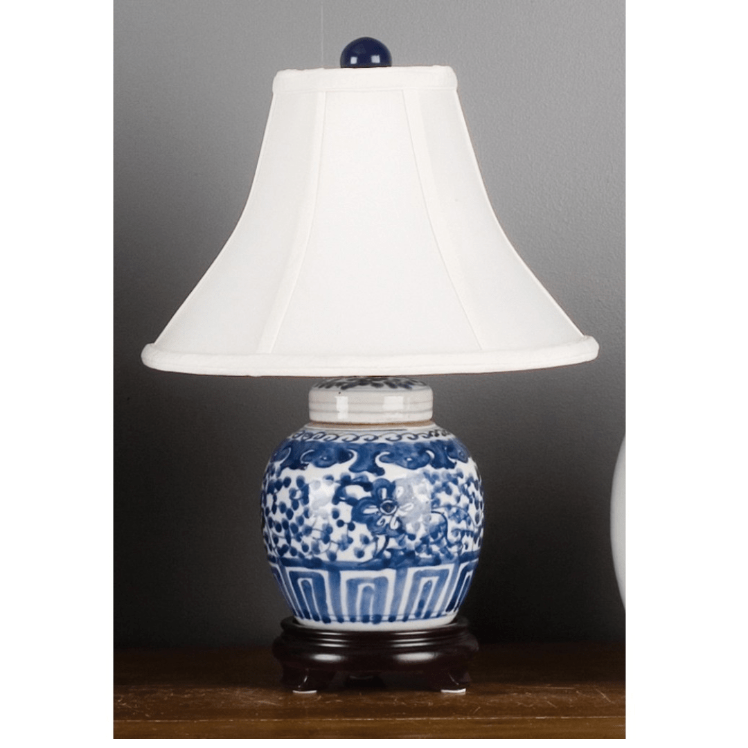 Danny's Fine Porcelain Lighting Porcelain Blue and White Bulb Jar Lamp in Fliigree Classic