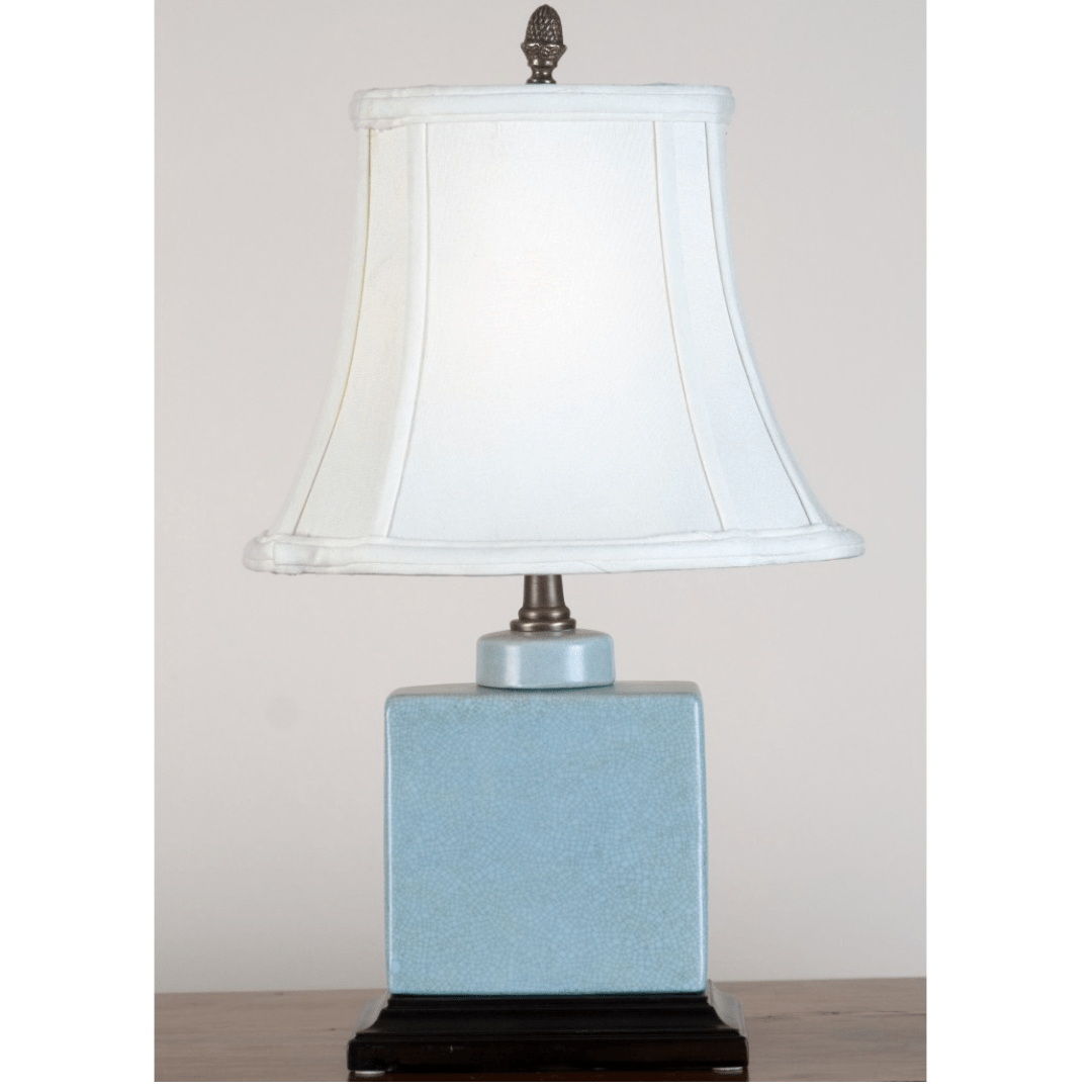 Danny's Fine Porcelain Lighting Porcelain Rect. Box Lamp in Celadon Blue