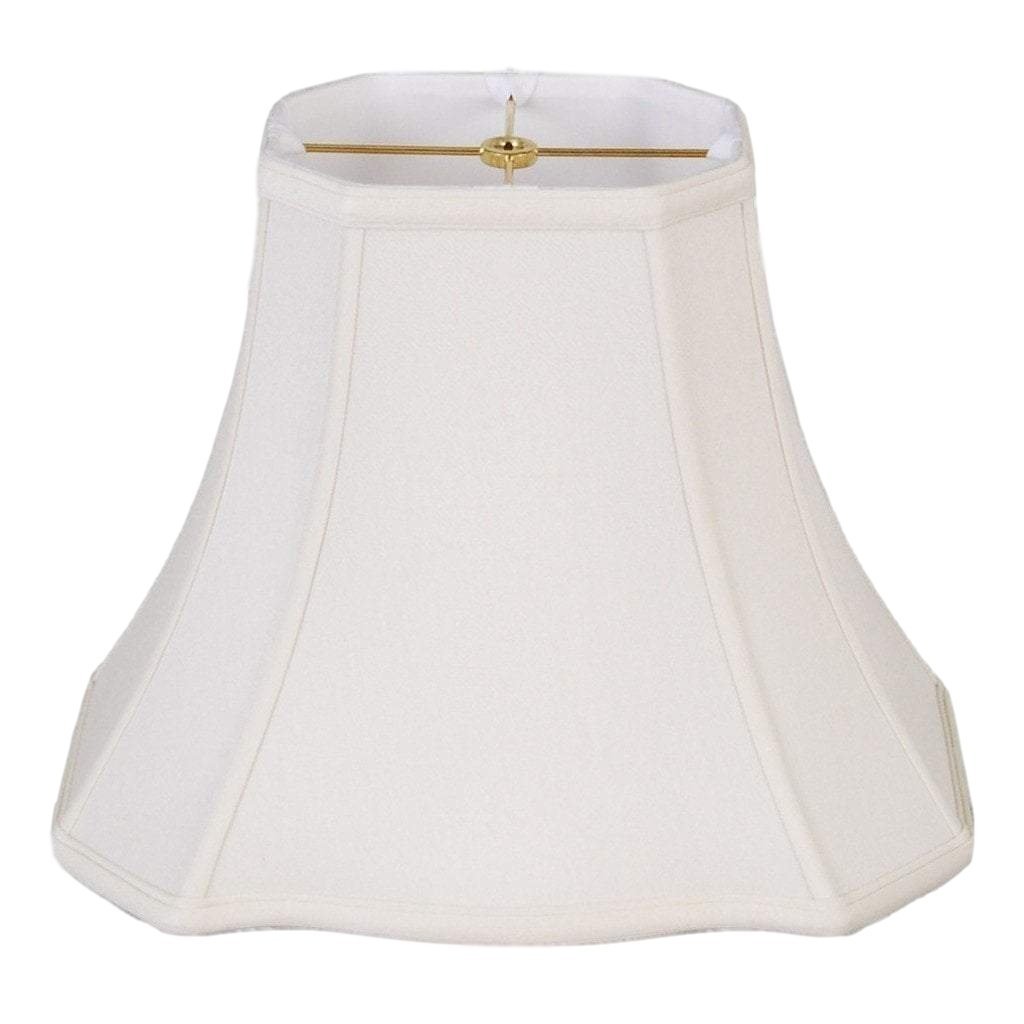 lamp shade (5.5 x 7) x (11 x 14) x 11.5'' (Washer) / Supreme Satin / Off White Clover Rectangle Bell with Braided Trim Lamp Shade