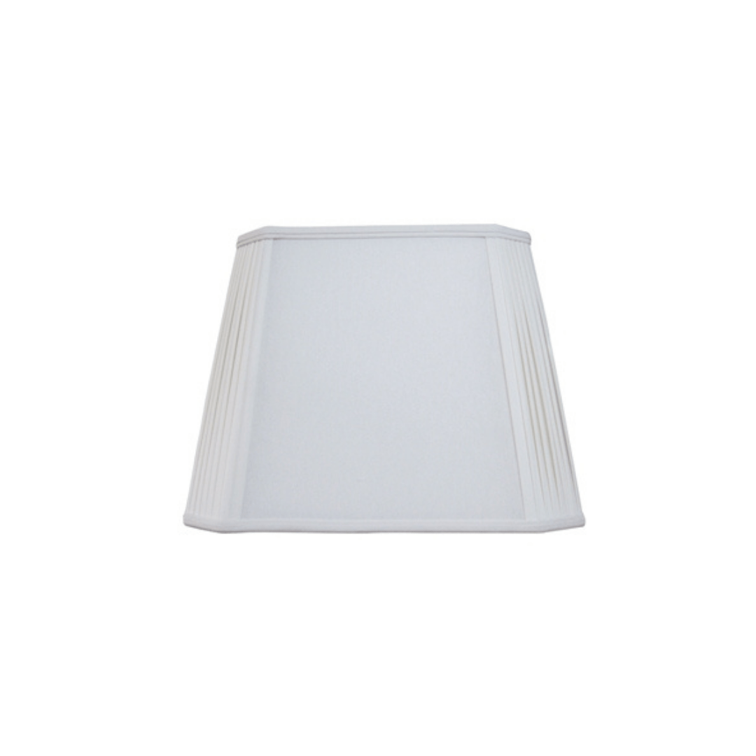 EE lamp shade (7x12) x (9x14) 10" - Washer Off White Anna (Faux Silk) Square Cut Corner Soft Back Lining, Corner Roll Pleat Lamp Shade