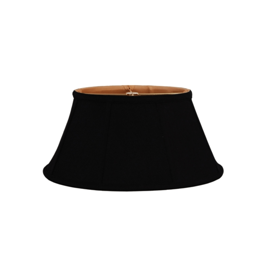 Black Gold Lining Anna (Faux Silk) Bouilotte Shallow Empire Lamp Shade