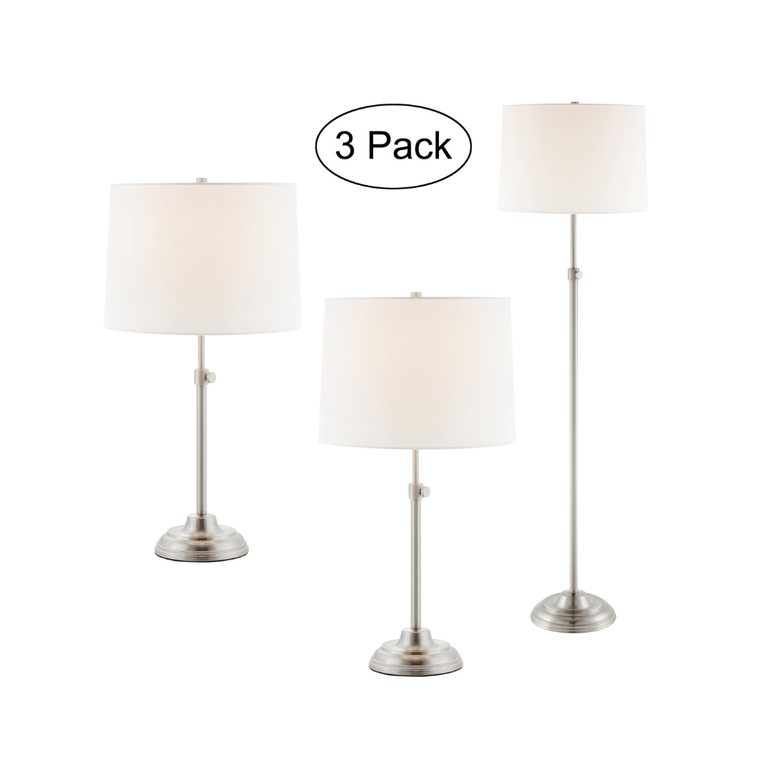 Lite Source Lighting Malta Floor and Table Lamps Set of 3