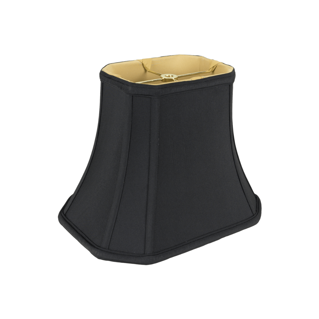 Black rectangular lamp shade shop with gold lining