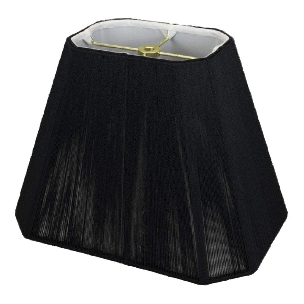 lamp shade (3 x 4.5) x (5.25 x 8) x 6.5'' / Silk String / Black Black Rectangle Cut Corner Silk String Lamp Shade