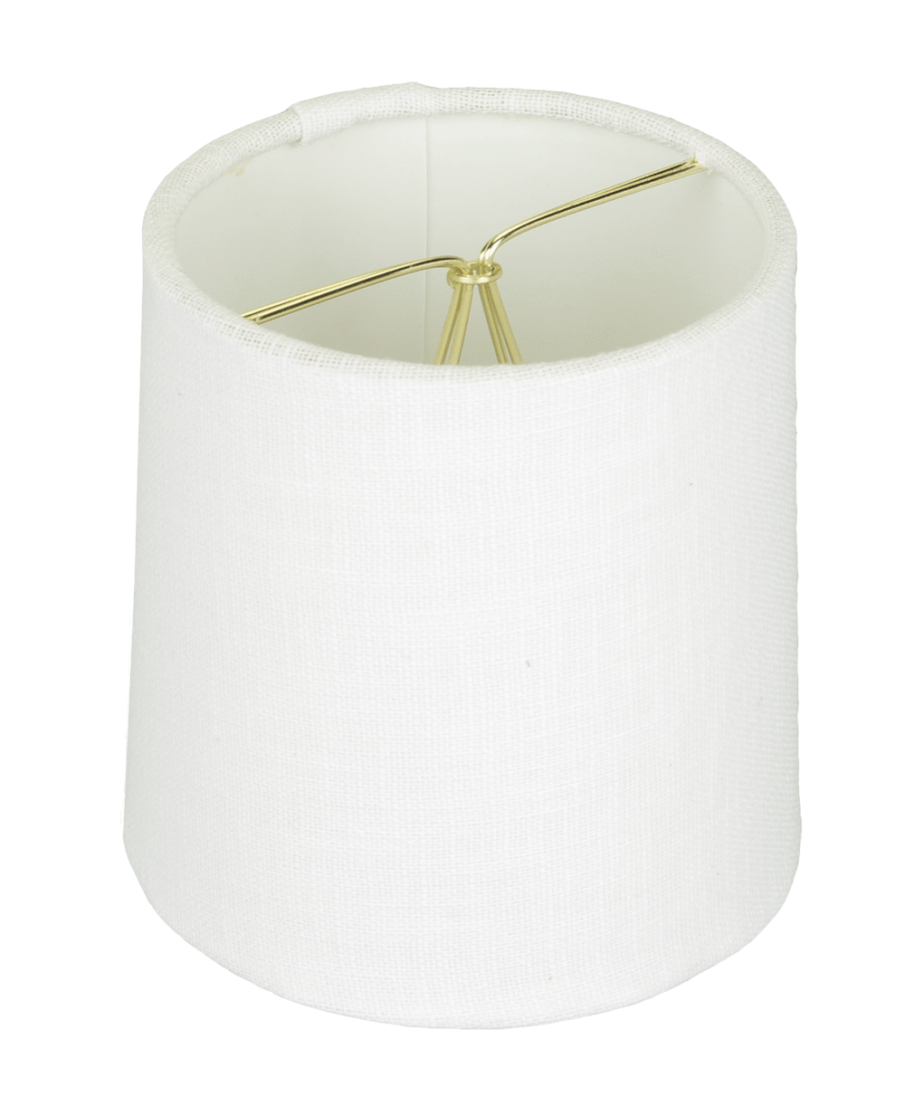  lamp shade 4 x 4.5 x 4.5"   (Candle Clip) / Linen / White Drum Chandelier Hardback Linen with Chrome Clip-on Lamp Shade - 4 x 4.5 x 4.5"