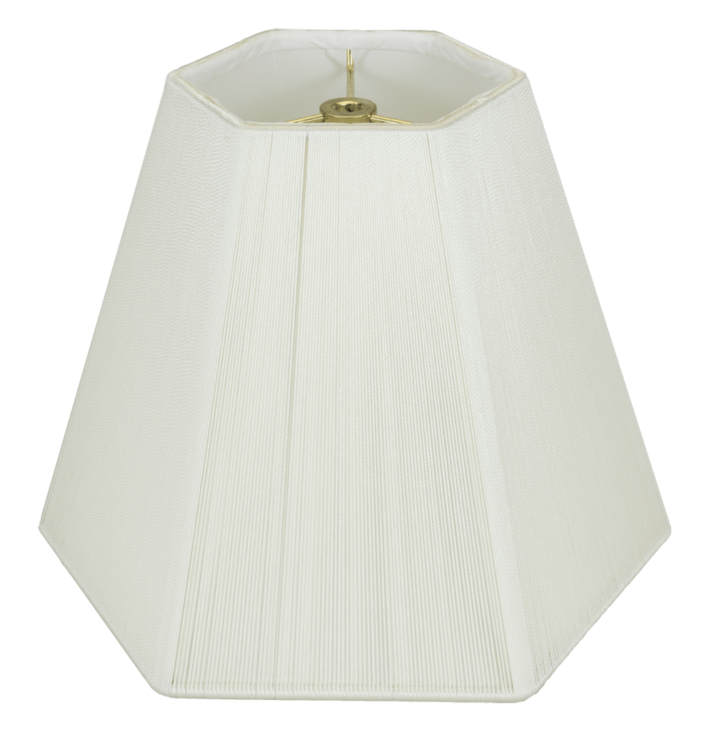  lamp shade 7 x 14 x 10.5'' / Silk String / Off White Hexagon With Hand Sewn Silk String Lamp Shade