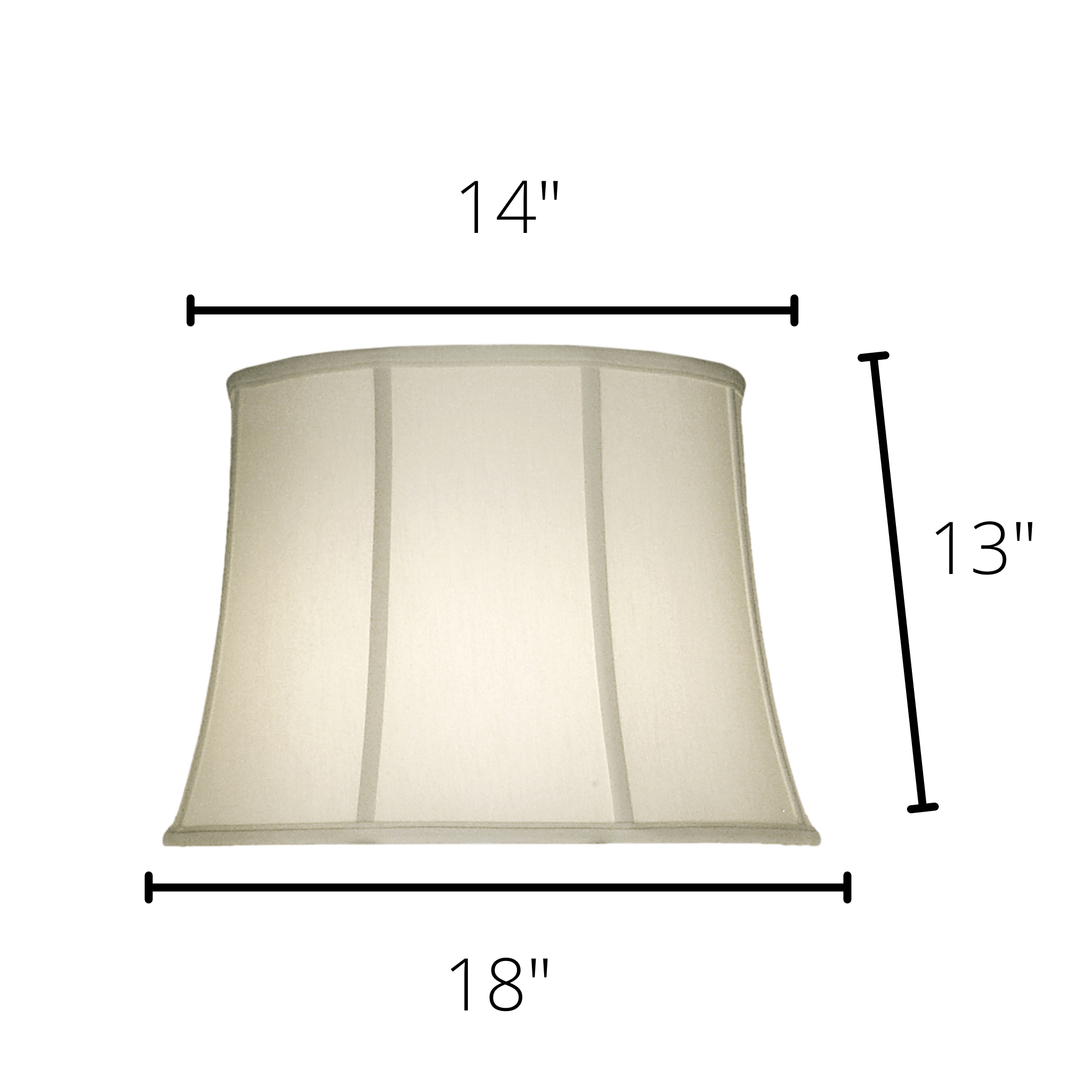 Stiffel lamp shade Bell Ivory Stiffel Bell Ivory Shadow Softback Modified Lamp shade - 14 x 18 x 13